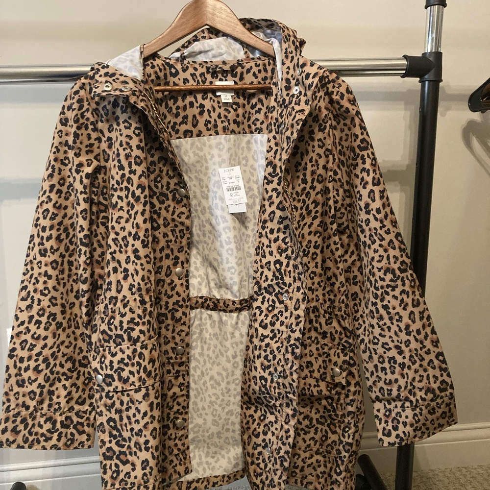 J. Crew Leopard Print Trench Coat